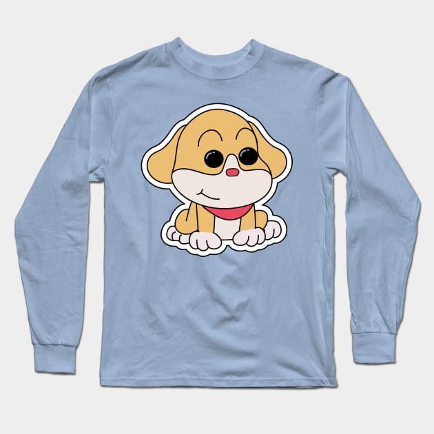 Cute Dog Harvest Moon Long Sleeve T-Shirt by HijriFriza